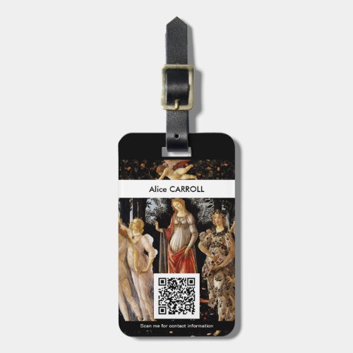 Sandro Botticelli _ La Primavera _ QR Code Luggage Tag