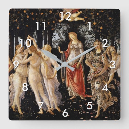 Sandro Botticelli _ La Primavera Square Wall Clock