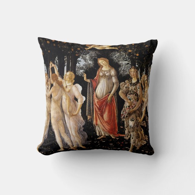 Sandro Botticelli - La Primavera Throw Pillow (Front)