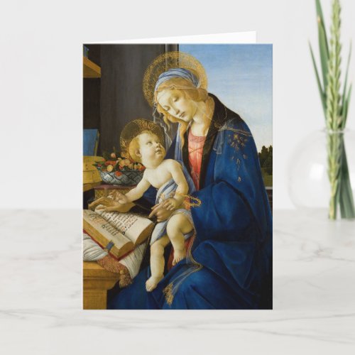 Sandro Botticelli Madonna of the Book Child Jesus Holiday Card