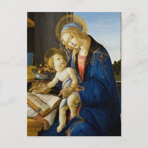 Sandro Botticelli Madonna of the Book Child Jesus Postcard