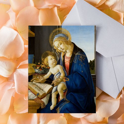 Sandro Botticelli Madonna of the Book Child Jesus Postcard