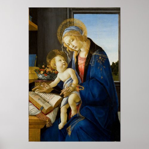 Sandro Botticelli Madonna of the Book Child Jesus Poster