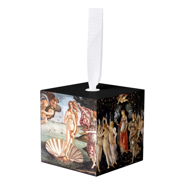 Sandro Botticelli - Masterpieces Selection Cube Ornament (Front Angled)