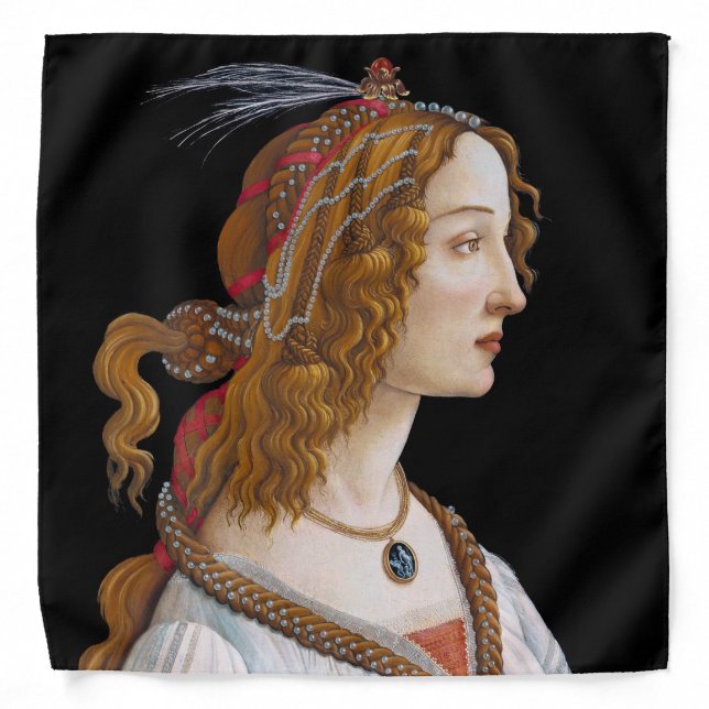 Sandro Botticelli - Portrait of Simonetta Vespucci Bandana (Front)