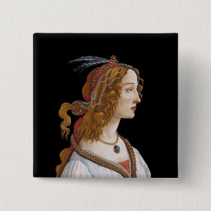 Sandro Botticelli - Portrait of Simonetta Vespucci Button