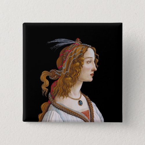 Sandro Botticelli _ Portrait of Simonetta Vespucci Button