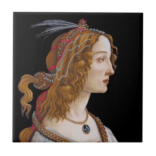 Sandro Botticelli _ Portrait of Simonetta Vespucci Ceramic Tile