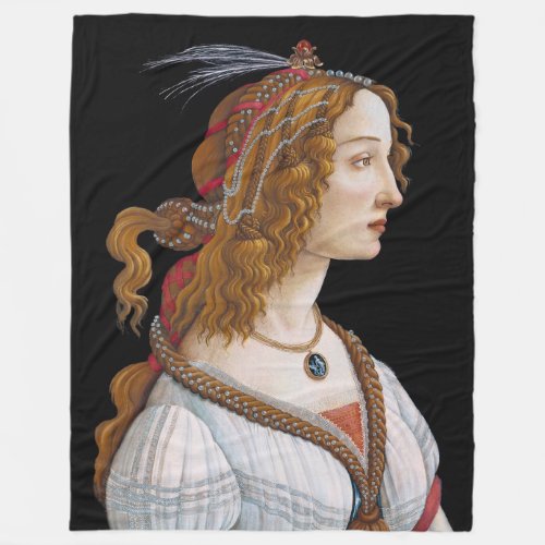Sandro Botticelli _ Portrait of Simonetta Vespucci Fleece Blanket