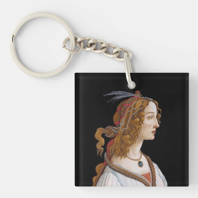 Sandro Botticelli - Portrait of Simonetta Vespucci Keychain (Front)