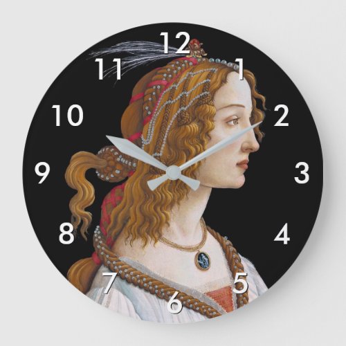 Sandro Botticelli _ Portrait of Simonetta Vespucci Large Clock