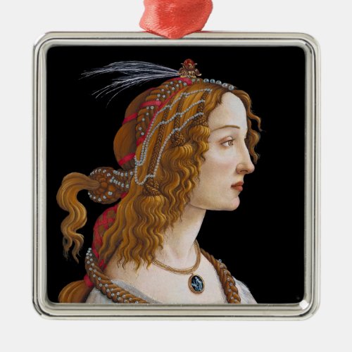 Sandro Botticelli _ Portrait of Simonetta Vespucci Metal Ornament