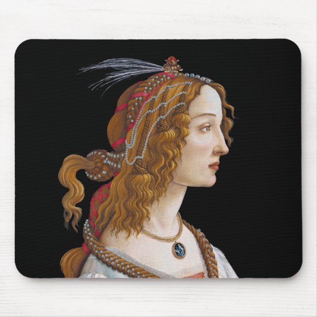 Sandro Botticelli - Portrait of Simonetta Vespucci Mouse Pad (Front)