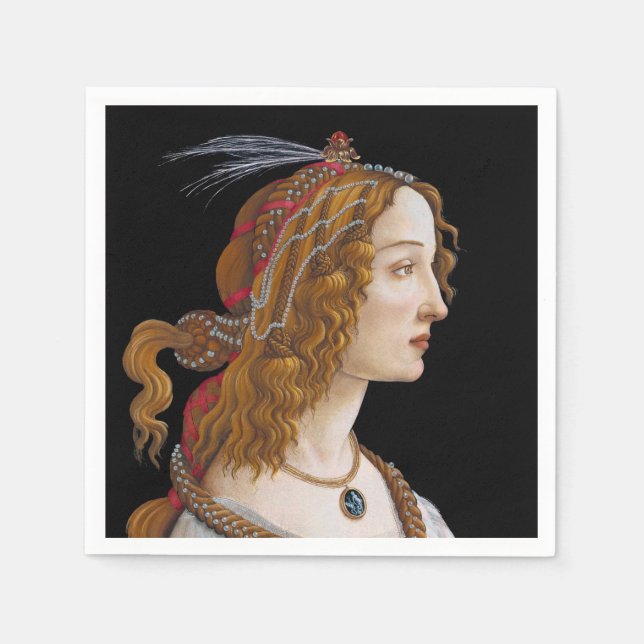 Sandro Botticelli - Portrait of Simonetta Vespucci Napkins (Front)