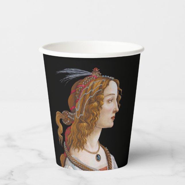 Sandro Botticelli - Portrait of Simonetta Vespucci Paper Cups (Front)