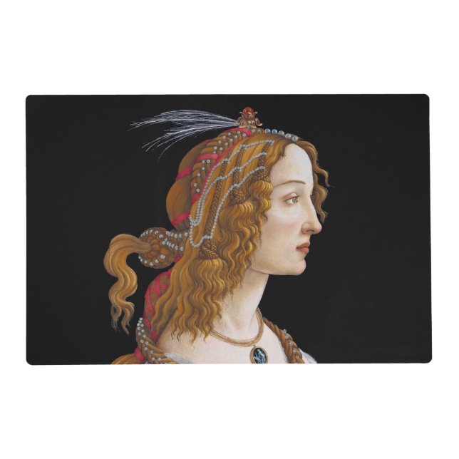 Sandro Botticelli - Portrait of Simonetta Vespucci Placemat (Front)