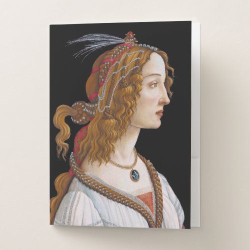 Sandro Botticelli _ Portrait of Simonetta Vespucci Pocket Folder