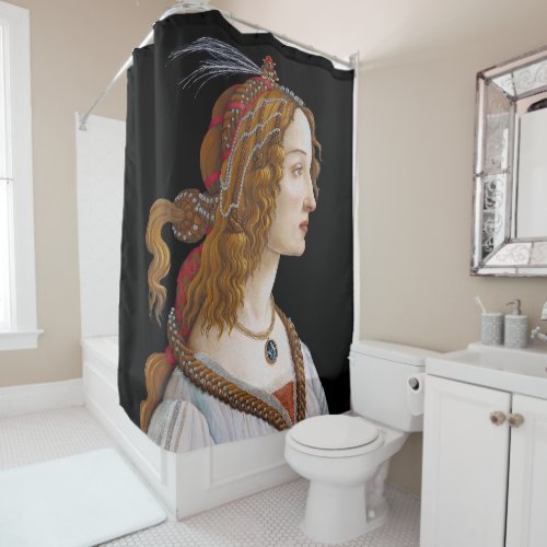 Sandro Botticelli _ Portrait of Simonetta Vespucci Shower Curtain