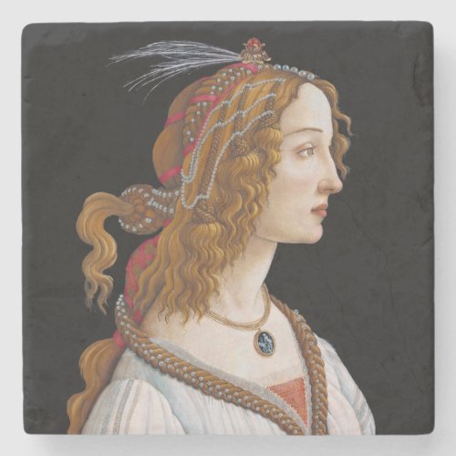 Sandro Botticelli _ Portrait of Simonetta Vespucci Stone Coaster