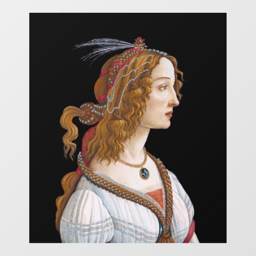Sandro Botticelli _ Portrait of Simonetta Vespucci Window Cling