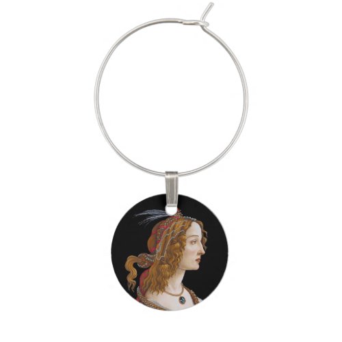 Sandro Botticelli _ Portrait of Simonetta Vespucci Wine Charm