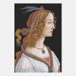 Sandro Botticelli - Portrait of Simonetta Vespucci Wrapping Paper Sheets