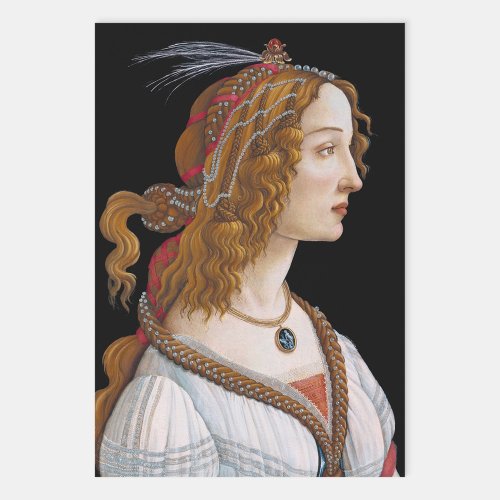 Sandro Botticelli _ Portrait of Simonetta Vespucci Wrapping Paper Sheets