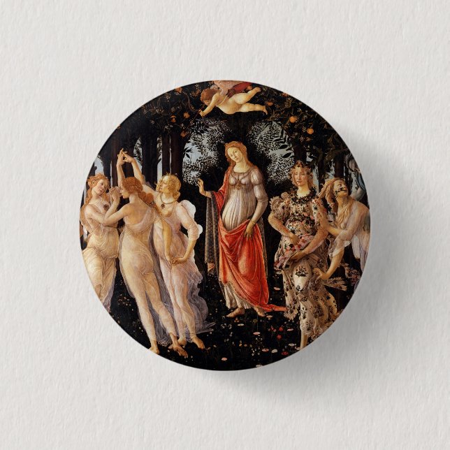 Sandro Botticelli Primavera Fine Art Button (Front)