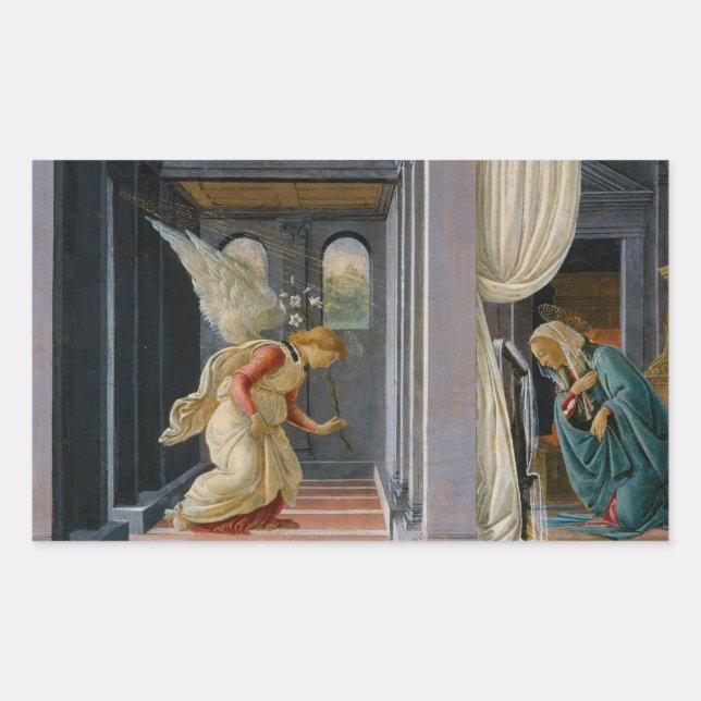Sandro Botticelli - The Annunciation Rectangular Sticker (Front)