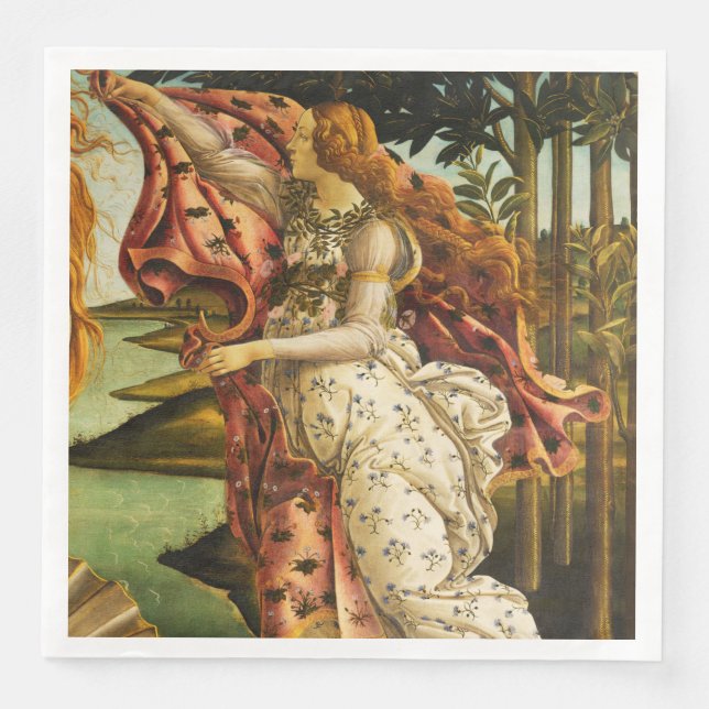 Sandro Botticelli "The Birth of Venus - Hora" Pape Paper Dinner Napkins (Front)