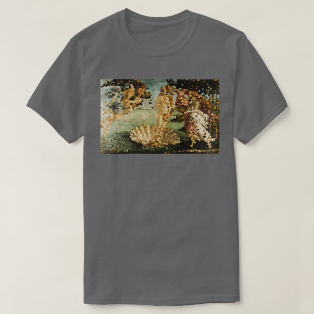 Sandro Botticelli The Birth of Venus Pixelated Art T-Shirt (Design Front)