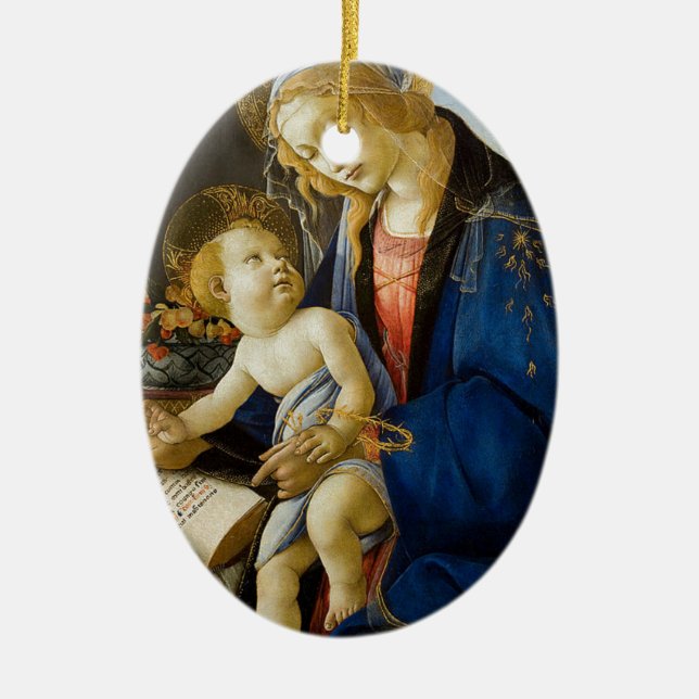 Sandro Botticelli - The Virgin and Child Ceramic Ornament (Front)