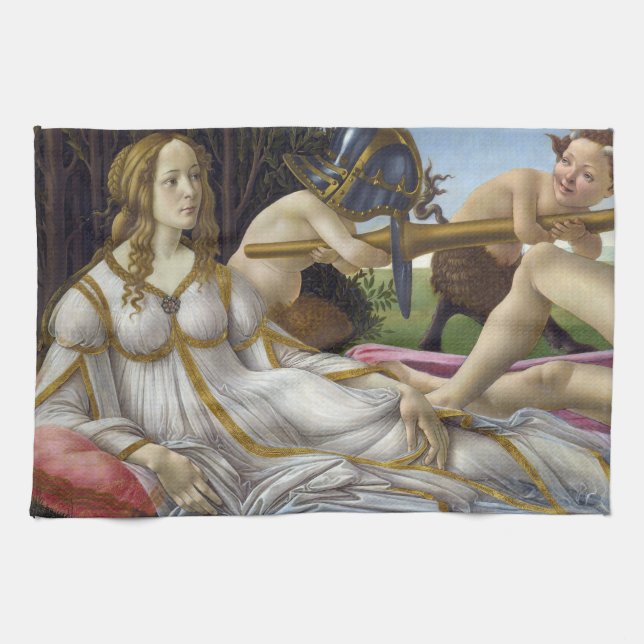 Sandro Botticelli - Venus and Mars, left side Kitchen Towel (Horizontal)