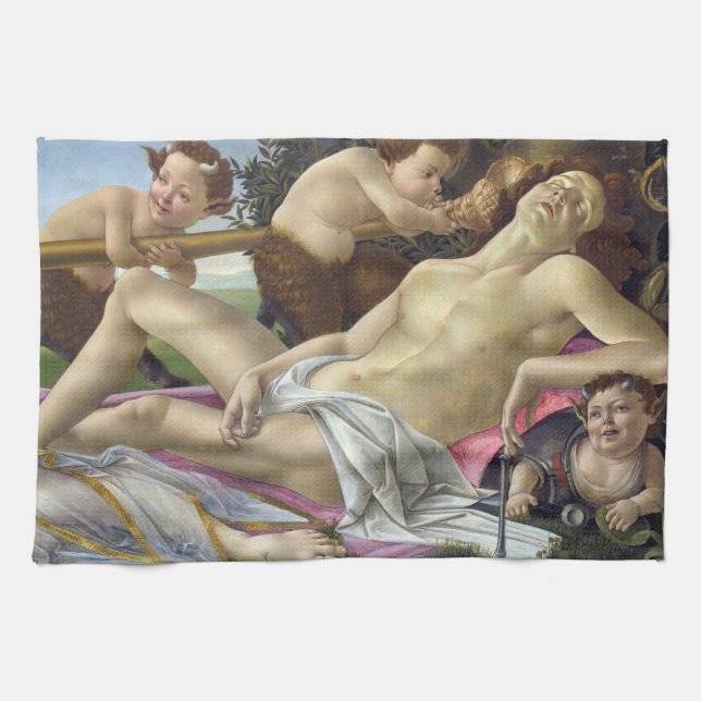 Sandro Botticelli - Venus and Mars, right side Kitchen Towel (Horizontal)