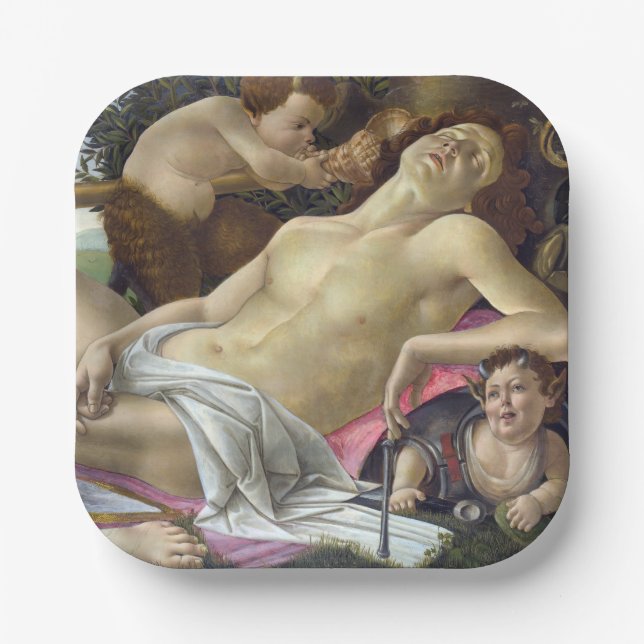 Sandro Botticelli - Venus and Mars, right side Paper Plates (Front)