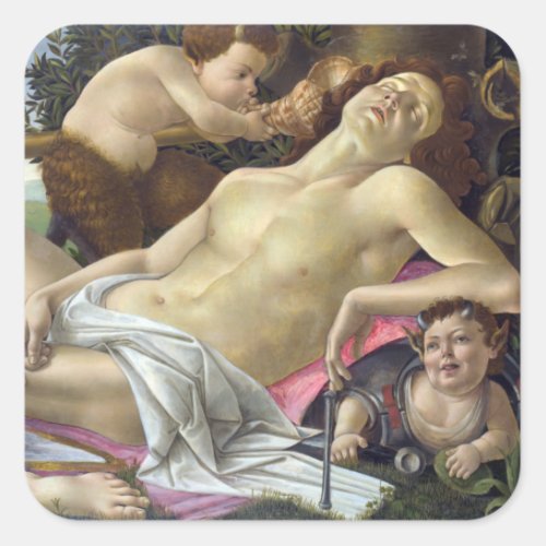 Sandro Botticelli _ Venus and Mars right side Square Sticker