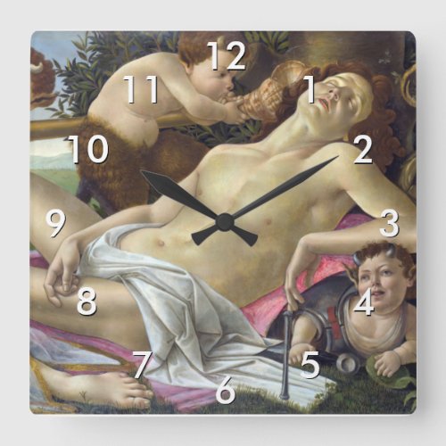 Sandro Botticelli _ Venus and Mars right side Square Wall Clock
