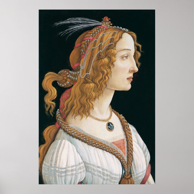Sandro Botticelli's I Portrait of a Lady (1480) Poster (Front)