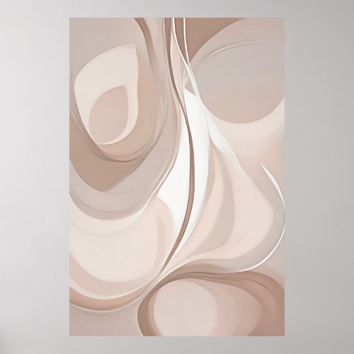 Sands of Synthesis  Beige Abstract Art Poster