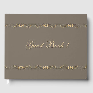 Sandstone and Gold Design Guest Book