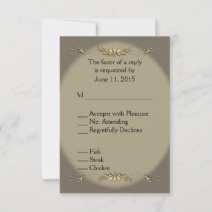 Sandstone and Gold Menu RSVP