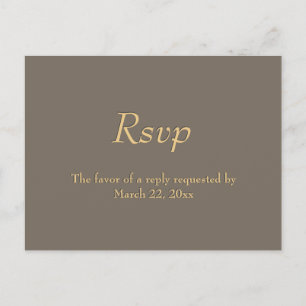 Sandstone and Gold Menu RSVP