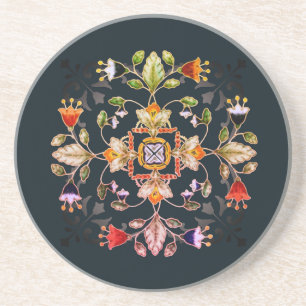 Sandstone Bar Coaster - Fiori Dark