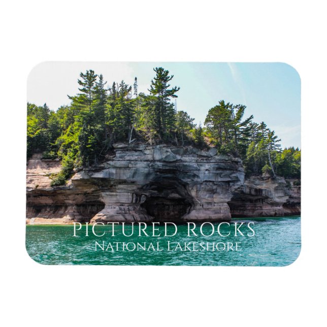 Sandstone Bluffs, Caves, Pictured Rocks, Michigan  Magnet (Horizontal)