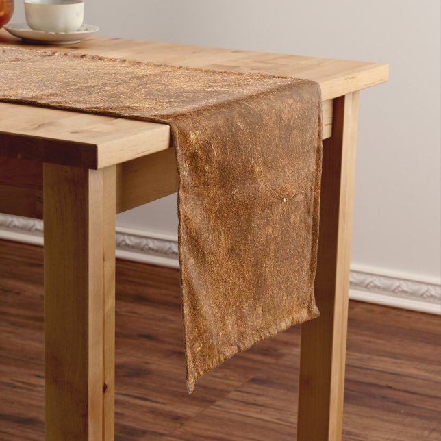 Sandstone Brown Design Short Table Runner (In Situ)