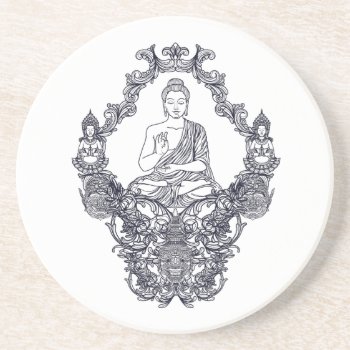 Sandstone Coaster : Buddha by TINYLOTUS at Zazzle