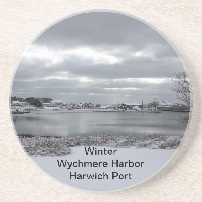 Sandstone Coaster of Wychmere Harbor in Winter (Front)