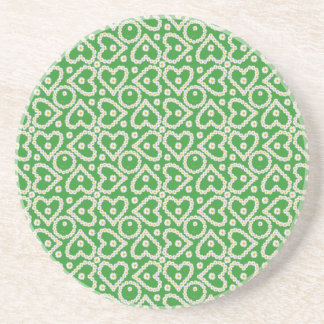 Sandstone Coaster to Customize, Daisy Chains Green