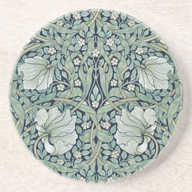 SANDSTONE COASTER : WILLIAM MORRIS : PIMPERNEL (Front)