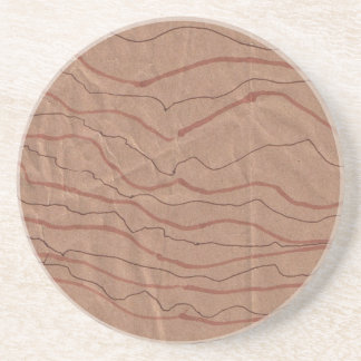 Sandstone Coaster with Brown Marbled Design